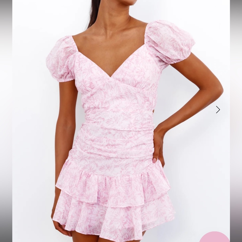 Hello Molly Pink Floral Mini Dress